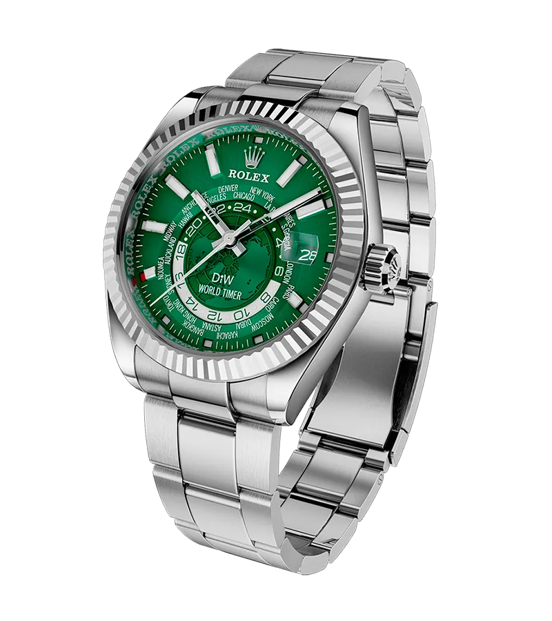 Sky-Dweller Blue Dial Steel White Gold Mens Watch 326934