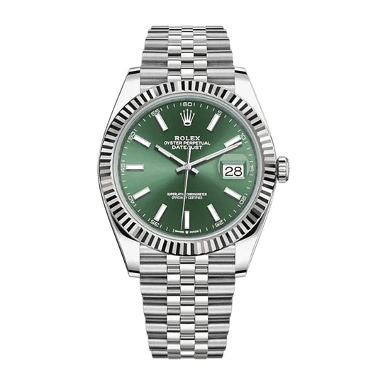 Datejust 41 Mint Green Dial Steel & White Gold m126334-0028